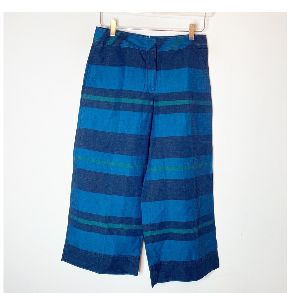 Trina Turk NWT Sacramento Striped Crop Blue Pant